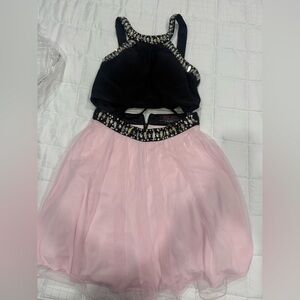 Black and Pink Embellished Dress/2 piece set size 1